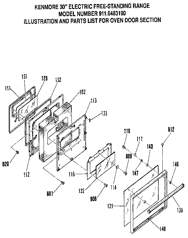 Oven door section