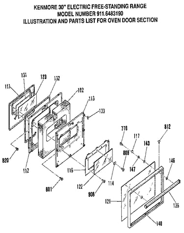 Oven door section