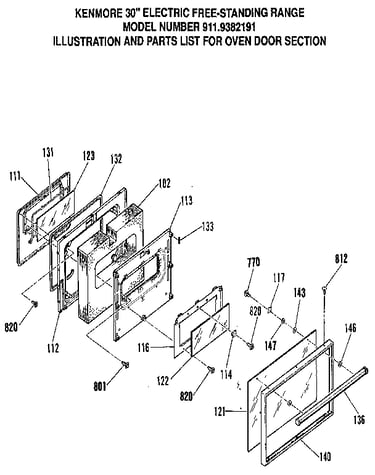 Oven door section