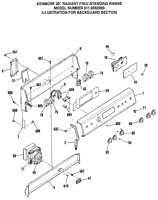 Backguard section