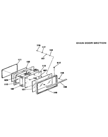 Oven door section