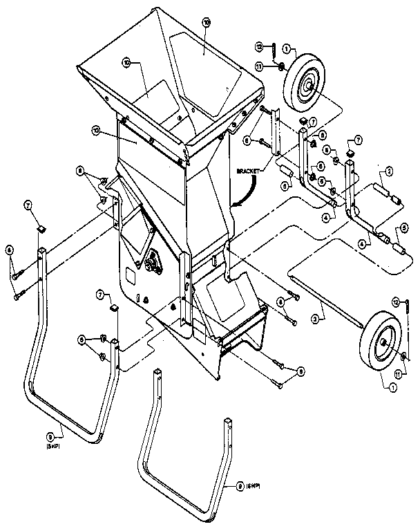 Wheels/front stand assemblies