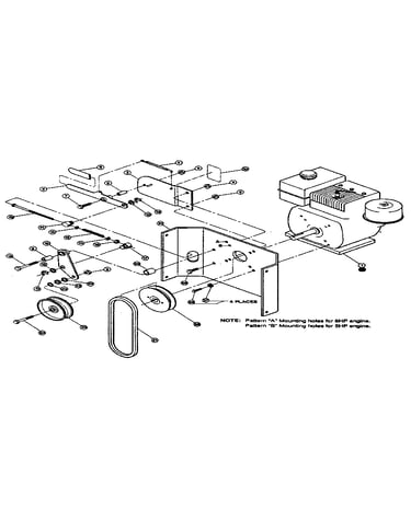 Engine/mounting platform/clutch