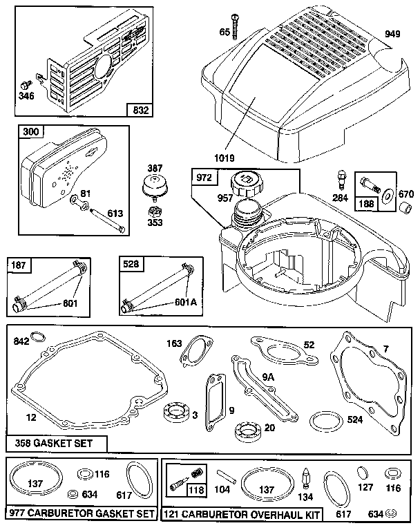 Fuel tank assembly and gasket set