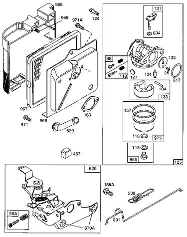 Air cleaner and carburetor assembly