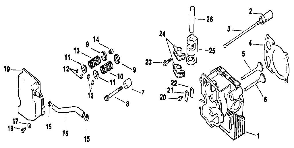 CYLINDER HEAD, VALVE AND BREATHER