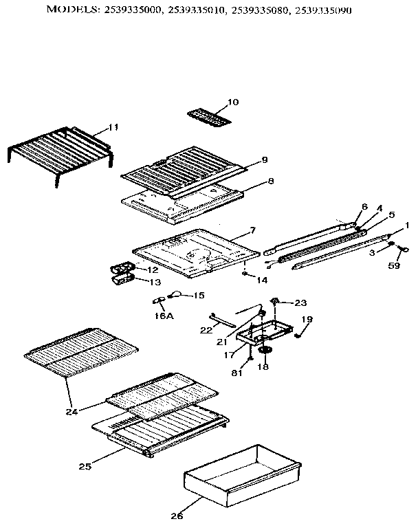 Separator and shelves