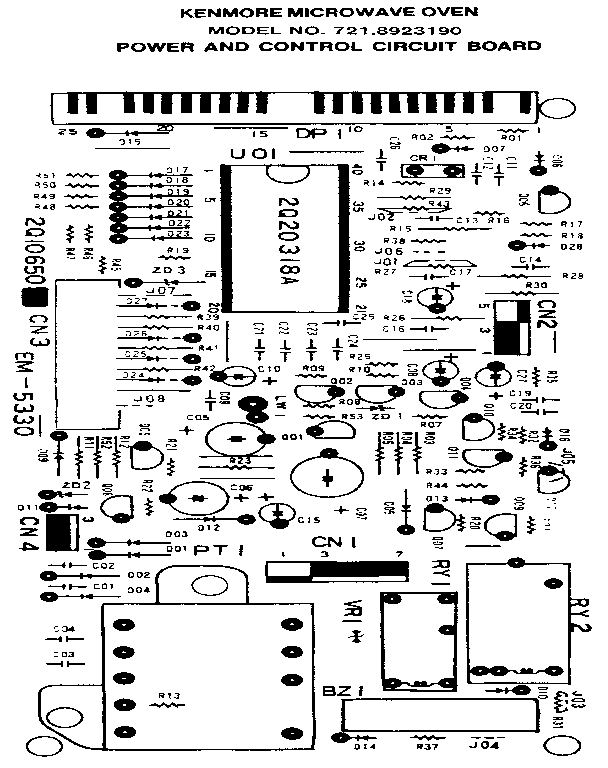 POWER AND CONTROL CIRCUIT BOARD