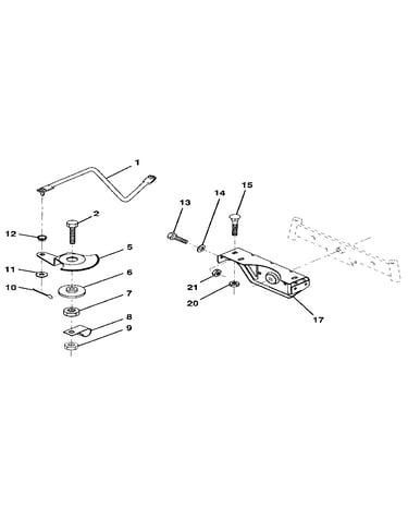 Sector gear/axle support