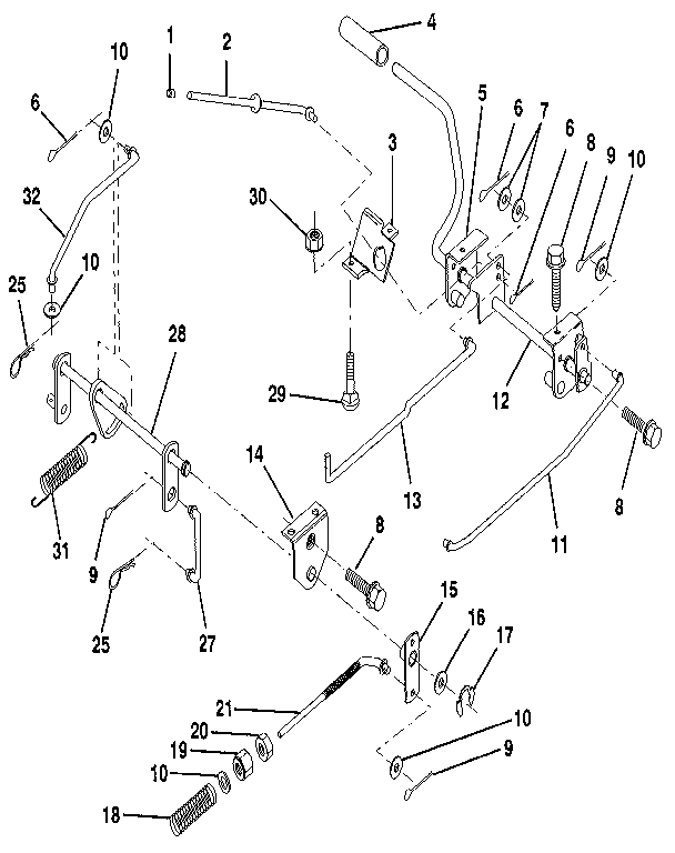 BRAKE/REAR MOWER LIFT ASSEMBLY