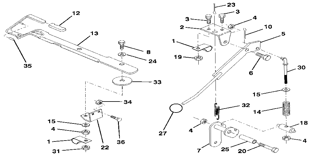 Mower lift lever