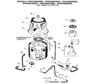 GE WWA8657RBL tub, basket & agitator diagram