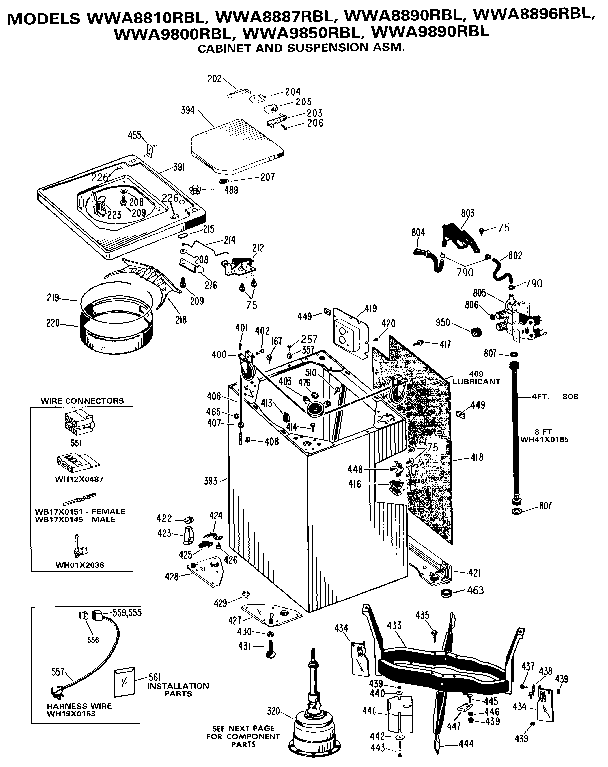 CABINET AND SUSPENSION ASM.