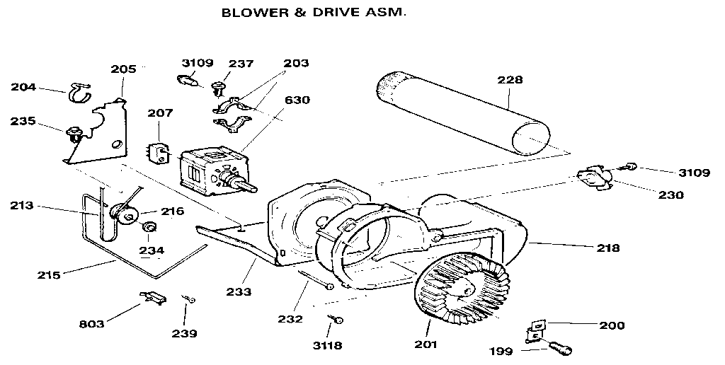 Blower & drive asm.