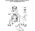 GE WWA8666RBL tub, basket & agitator diagram