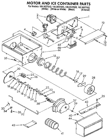 Motor and ice container