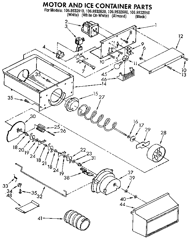 MOTOR AND ICE CONTAINER