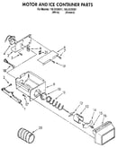 Motor and ice container