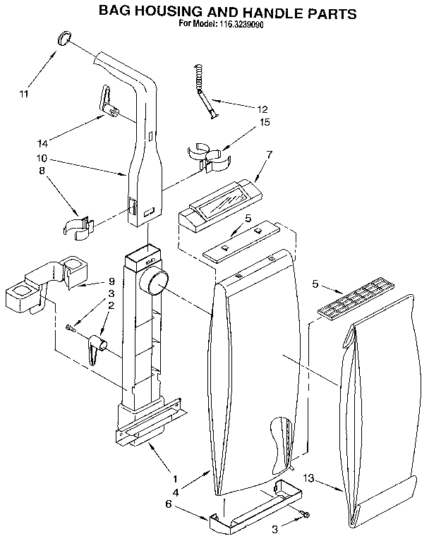Bag housing and handle