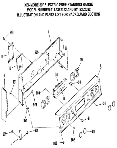 Backguard section