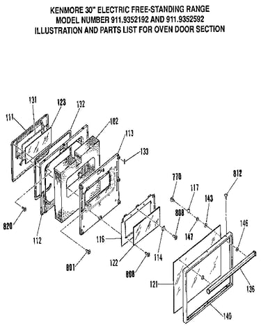 Oven door section
