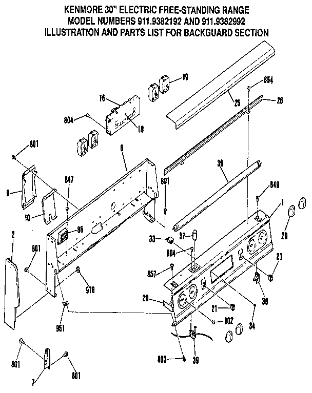 Backguard section