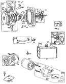 Rewind starter and oil filter adapter assembly