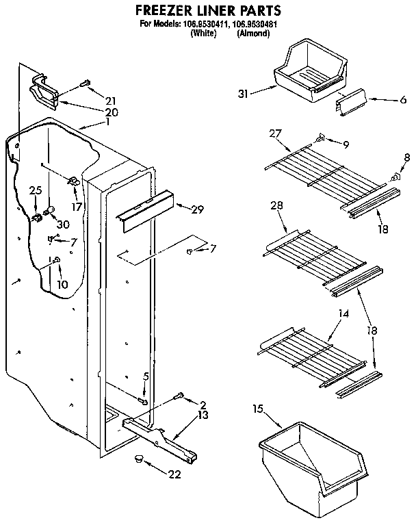 Freezer liner