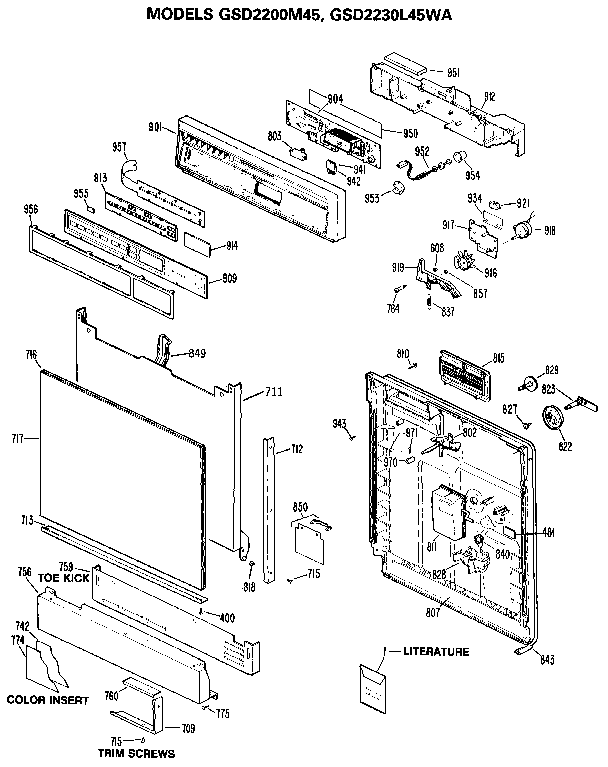 CONTROL PANEL AND DOOR