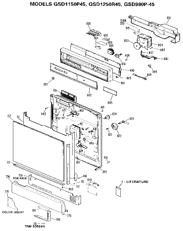 CONTROL PANEL AND FRONT