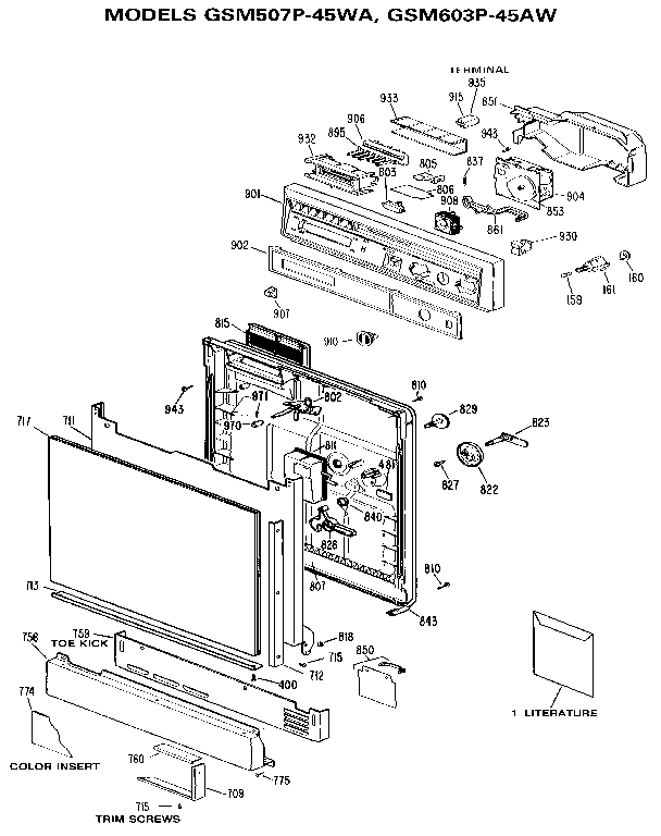 CONTROL PANEL AND DOOR