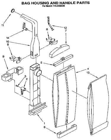 Bag housing and handle