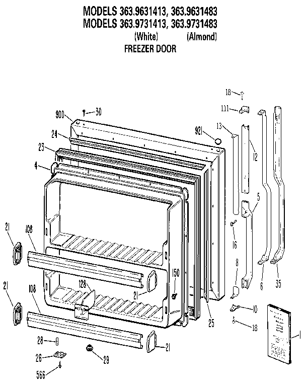 Freezer door