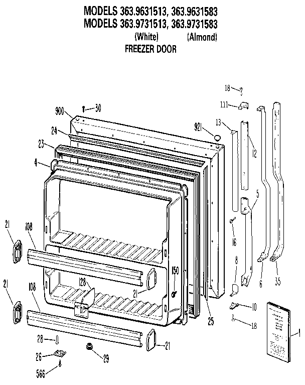 Freezer door