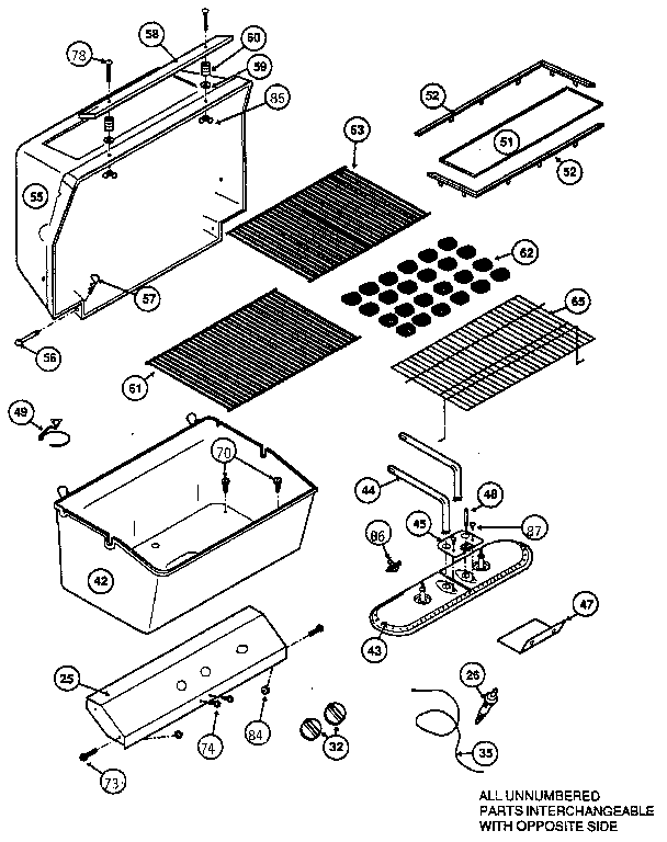 GRILL AND BURNER SECTION