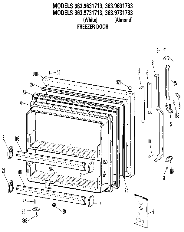 Freezer door