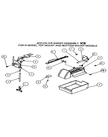 Add-on ice maker assembly