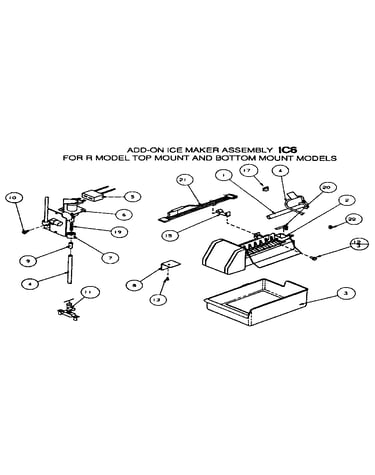 Add-on ice maker assembly