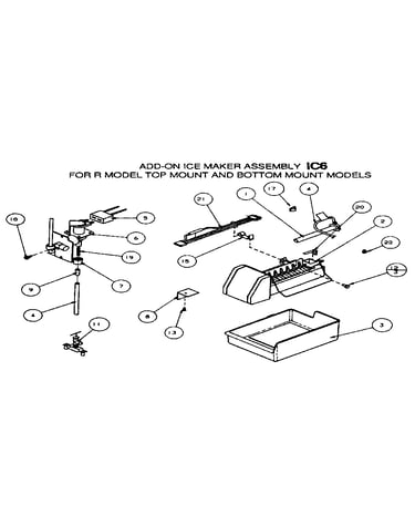 Add-on ice maker assembly