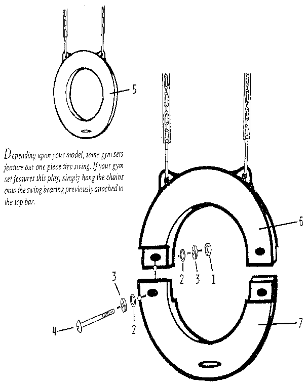 Tire swing assembly