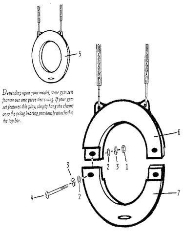 Tire swing assembly