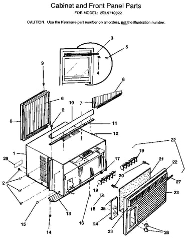 Cabinet and front panel