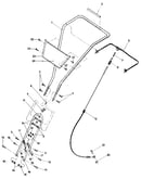 Handlebars, forward clutch cable, and handlebar mounting