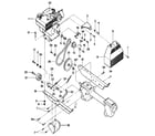 Troybilt 12065 engine, engine brackets, and forward drive mechanism diagram