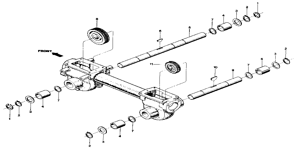 Wheel shaft & tiller shaft assemblies