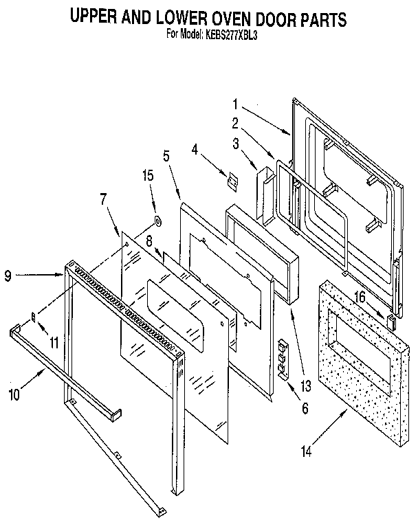 Upper and lower oven door