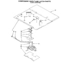 KitchenAid KEBS277XBL3 component shelf and latch diagram