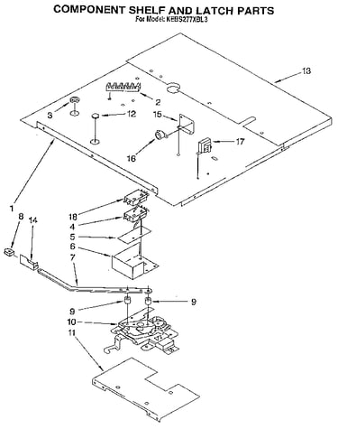 Component shelf and latch