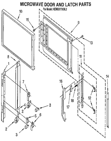 Microwave door and latch