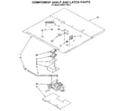 KitchenAid KEMS377XBL2 component shelf and latch diagram